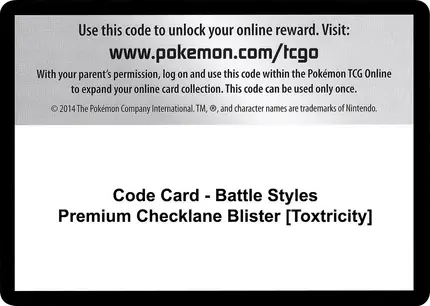 Code Card - Battle Styles Premium Checklane Blister [Toxtricity]