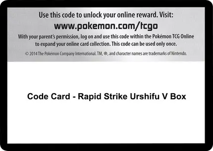 Code Card - Rapid Strike Urshifu V Box