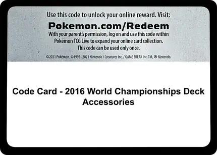 Code Card - 2016 World Championships Deck Accessories