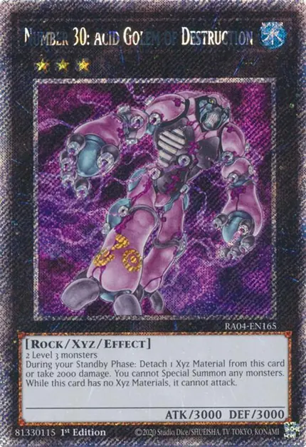 Number 30: Acid Golem of Destruction (Platinum Secret Rare)