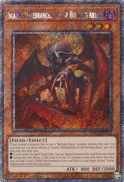 Scarm, Malebranche of the Burning Abyss (Platinum Secret Rare)